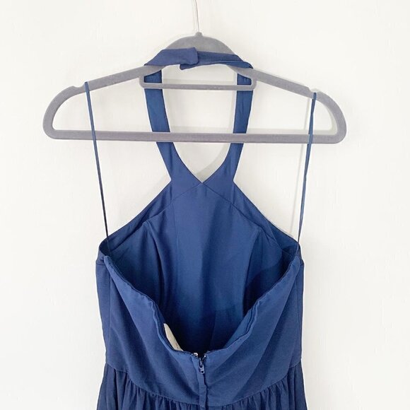 ModCloth blue ombre halter chiffon‎ flowy maxi formal dress - Picture 6 of 12